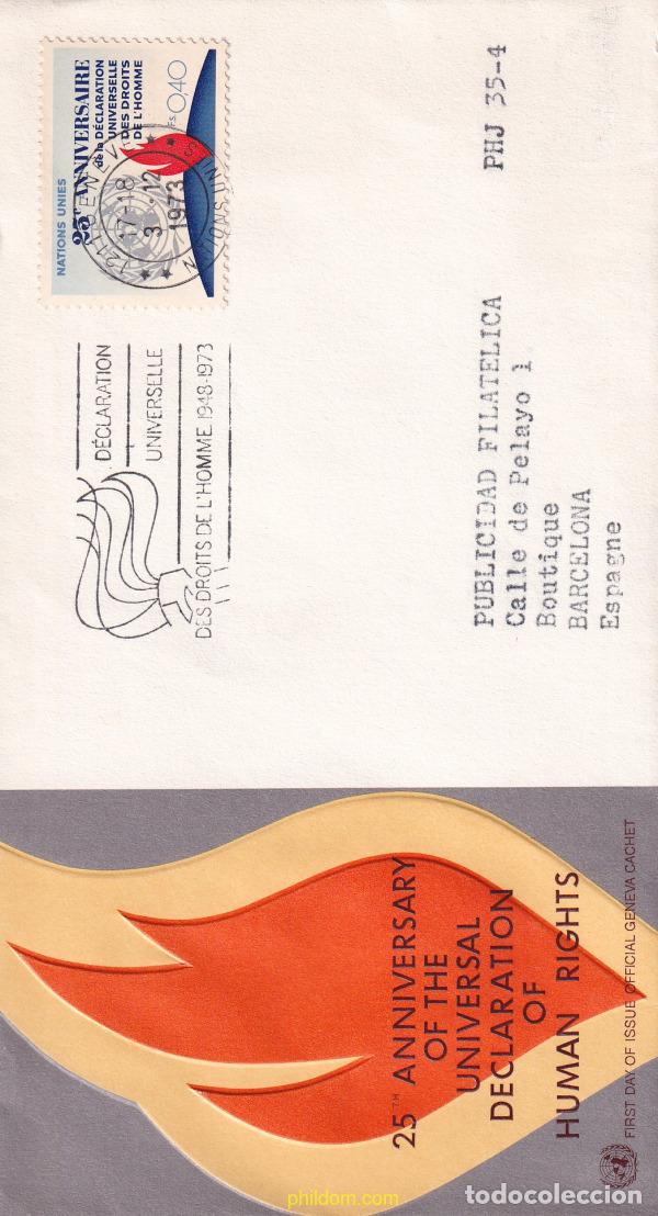 Francobolli: 723254 MNH NACIONES UNIDAS. Ginebra 1973 25 ANIVERSARIO DE LA DECLARACION DE LOS DERECHOS HUMANOS