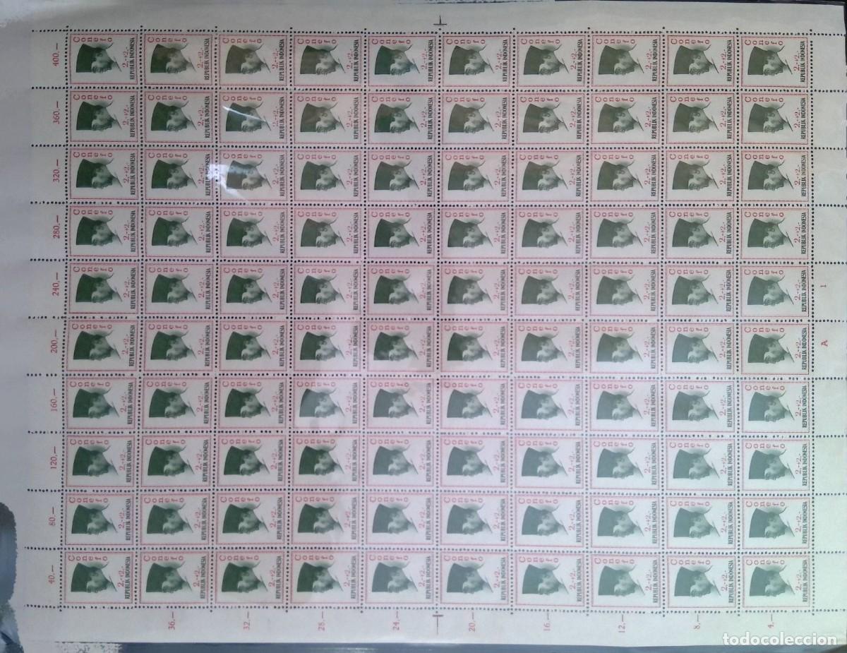 Sellos: KV)INDONESIA, FULL SHEET, WITH ERROR, IMAGE SHIFTED. - Foto 1