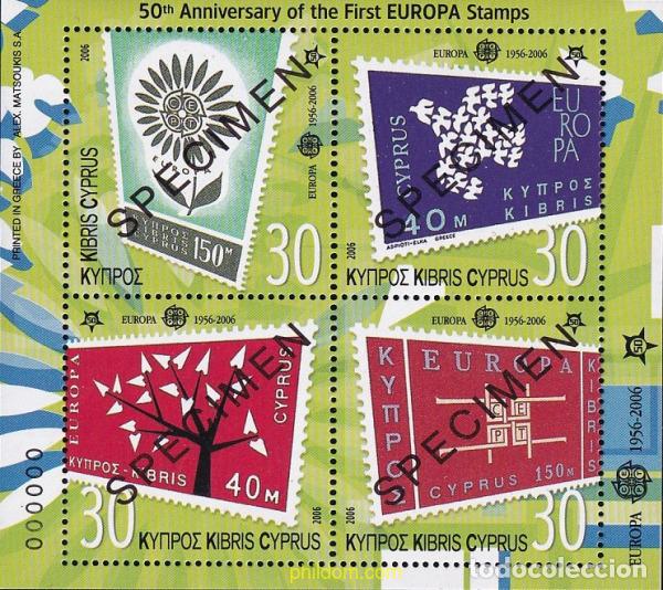 Sellos: 784355 MNH CHIPRE 2006 50 ANIVERSARIO DE LA EMISION DE LOS SELLOS EUROPA