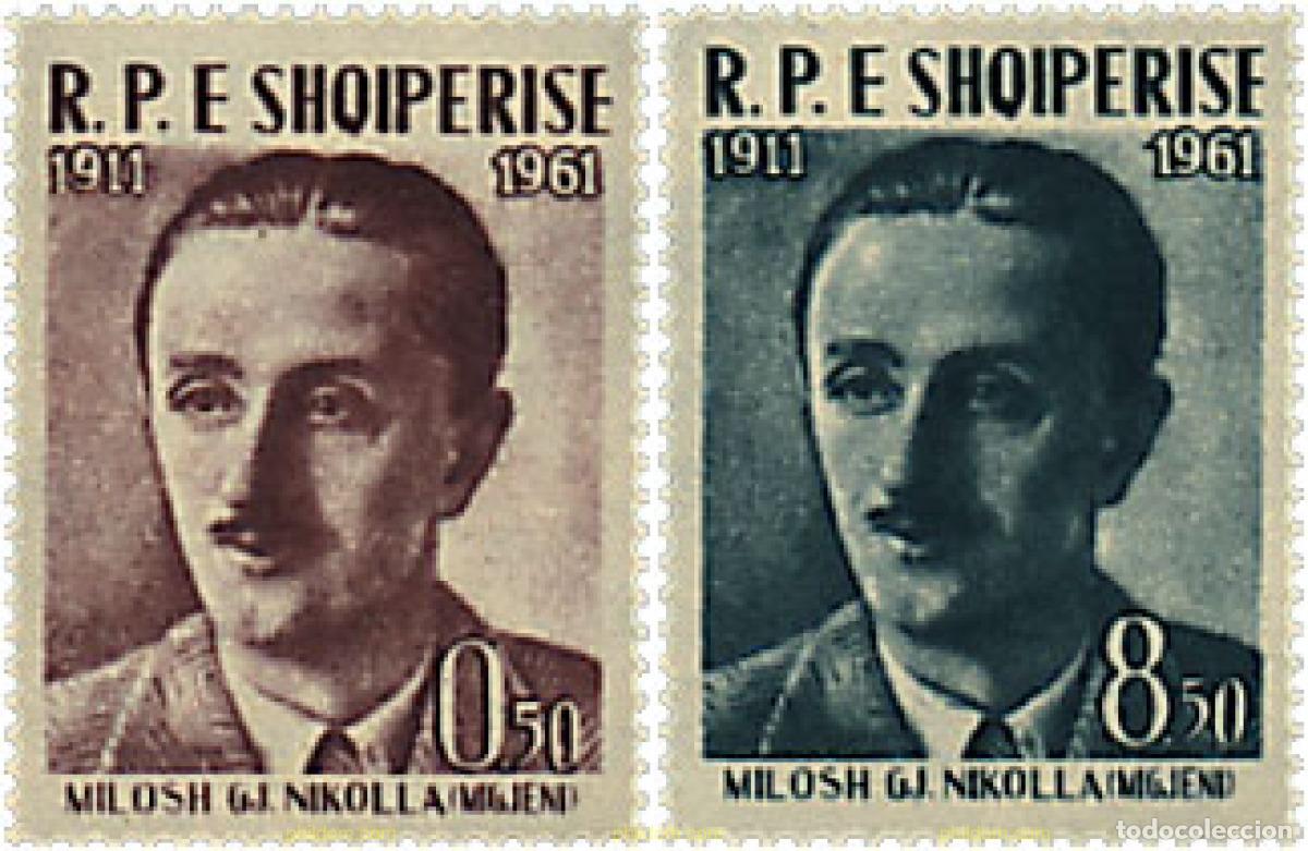Sellos: 111644 MNH ALBANIA 1961 50 ANIVERSARIO DEL NACIMIENTO DE MILOSH G. NIKOLLA