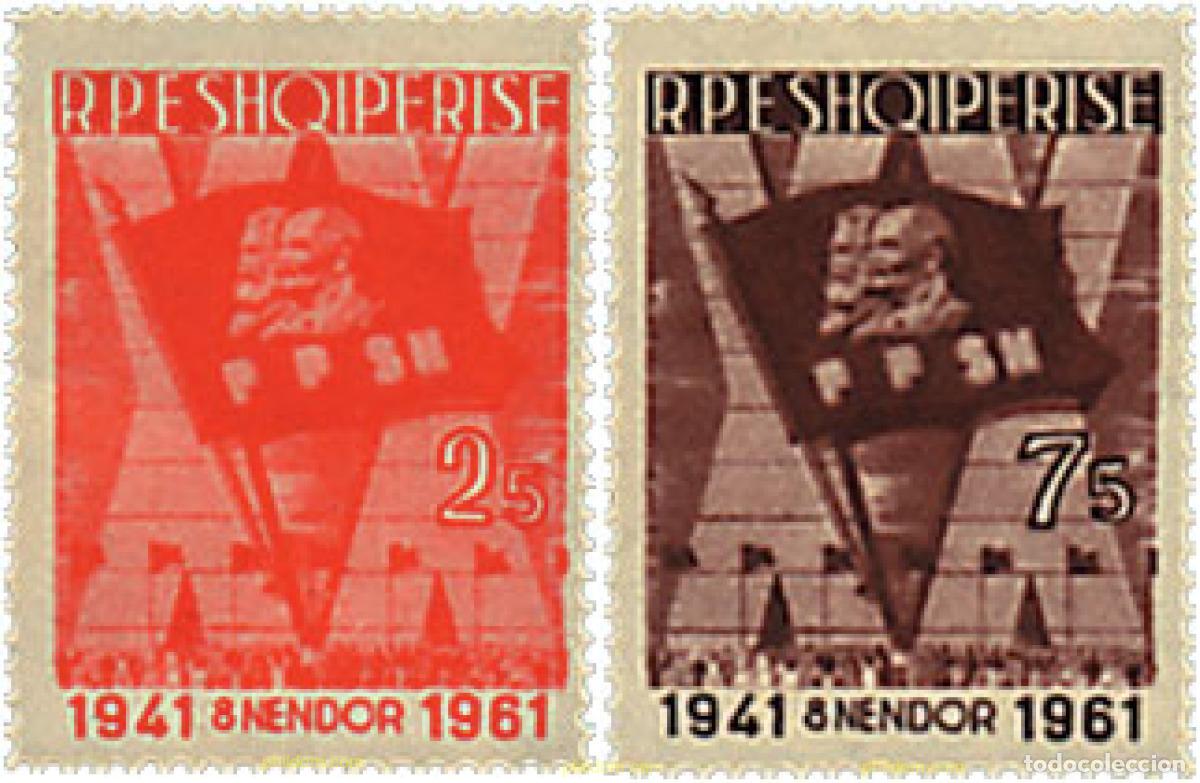Sellos: 111645 MNH ALBANIA 1961 20 ANIVERSARIO DE LAS JUVENTUDES COMUNISTAS ALBANESAS