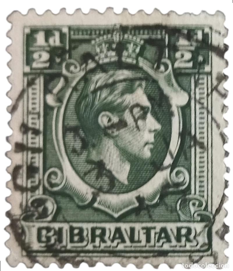 Sellos: GIBRALTAR 1938 -1944 Rey George VI. USADO.