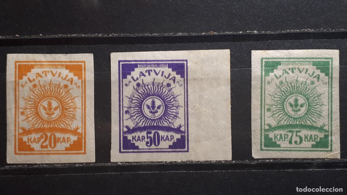 Sellos: LETONIA. A&Ntilde;O 1919. **. YVERT 13, 15, 16.