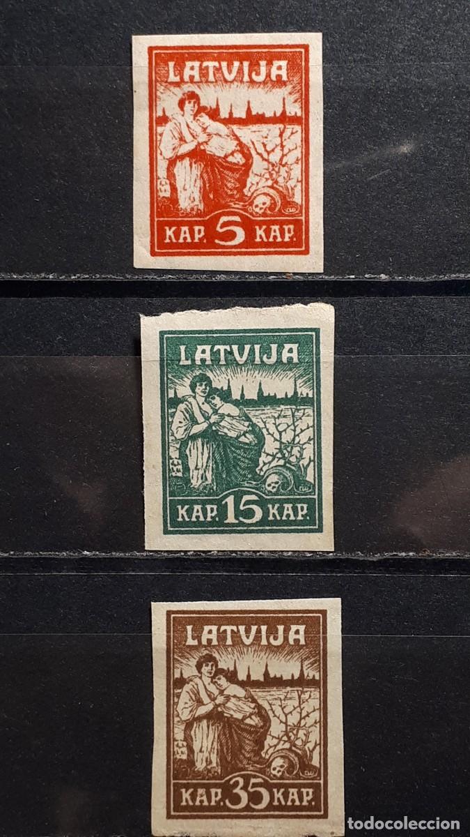 Sellos: LETONIA. A&Ntilde;O 1919. **. YVERT 34/6 VARIEDAD.