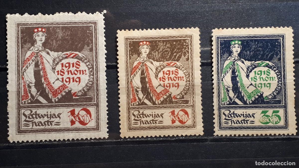 Sellos: LETONIA. A&Ntilde;O 1919. **/*. YVERT 43/5