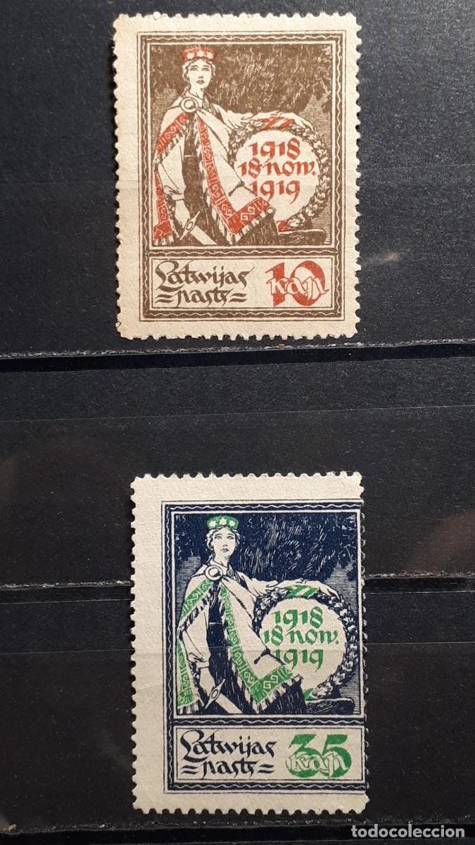 Sellos: LETONIA. A&Ntilde;O 1919. **/(*). YVERT 44/5