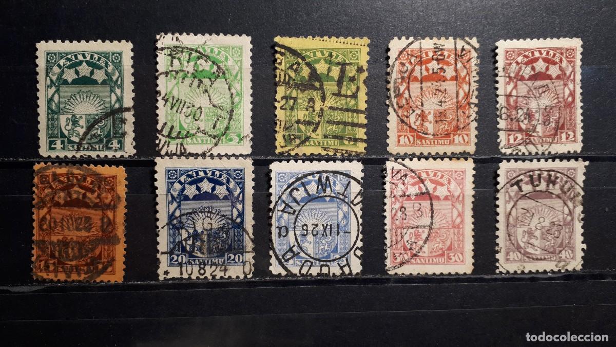 Sellos: LETONIA. A&Ntilde;O 1923-5. &deg;. YVERT 95/105. Falta 93, 94, 104