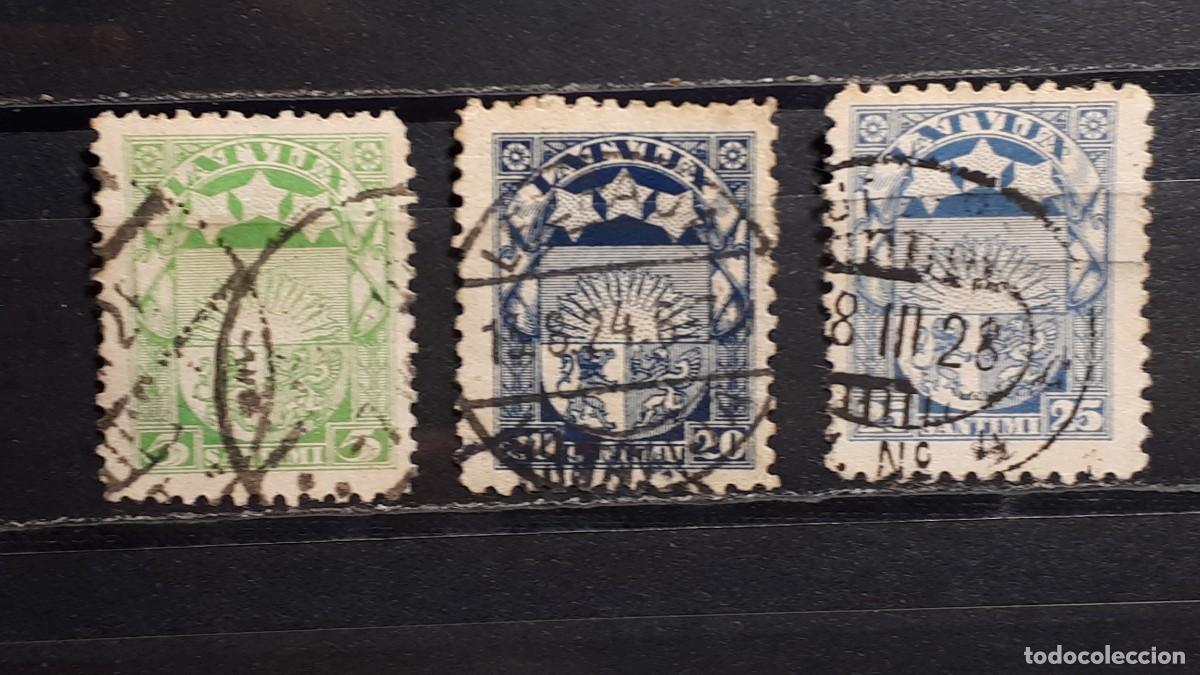 Sellos: LETONIA. A&Ntilde;O 1923-5. &deg;. YVERT, 96, 101/2.