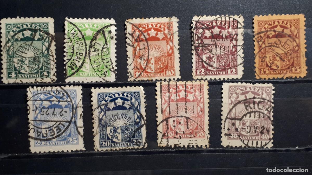 Sellos: LETONIA. A&Ntilde;O 1923-5. &deg;. YVERT, 95, 96, 98/103.