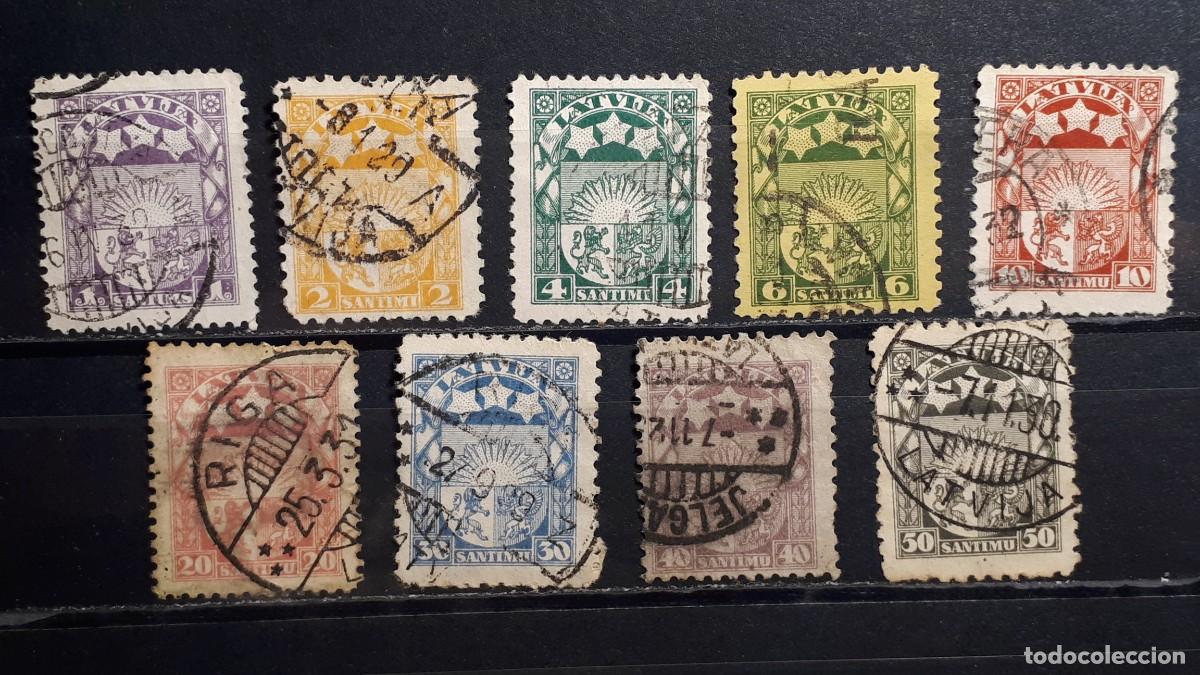 Sellos: LETONIA. A&Ntilde;O 1927-9. &deg;. YVERT, 121/8. Falta 125, 129