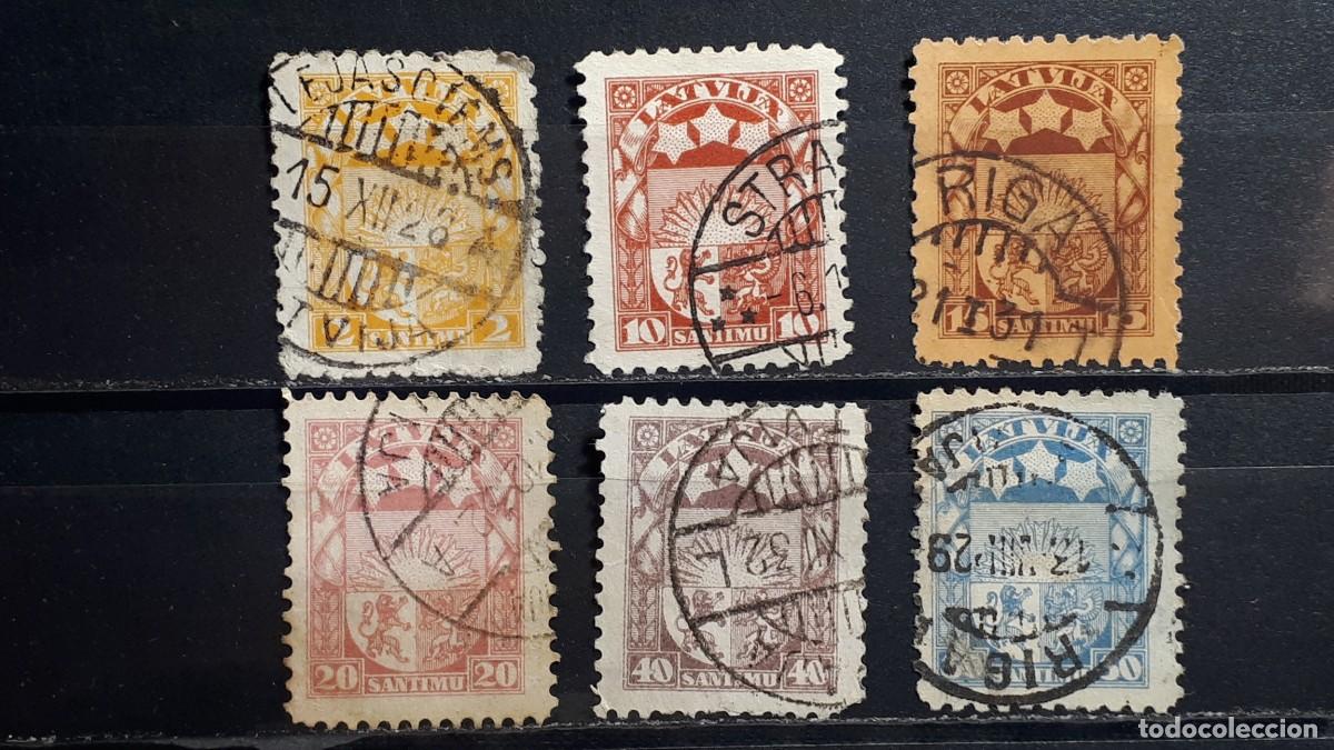 Sellos: LETONIA. A&Ntilde;O 1927-9. &deg;. YVERT, 122, 124/27A.