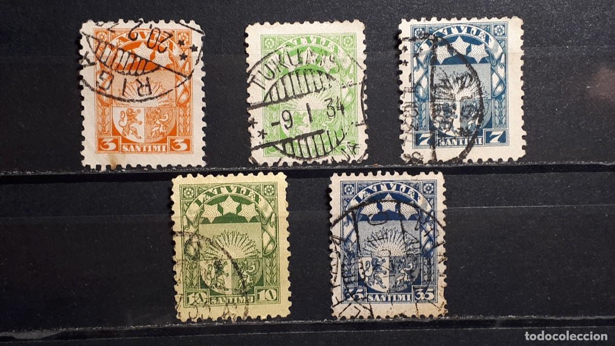 Sellos: LETONIA. A&Ntilde;O 1931-33. &deg;. YVERT, 172/5, 178A