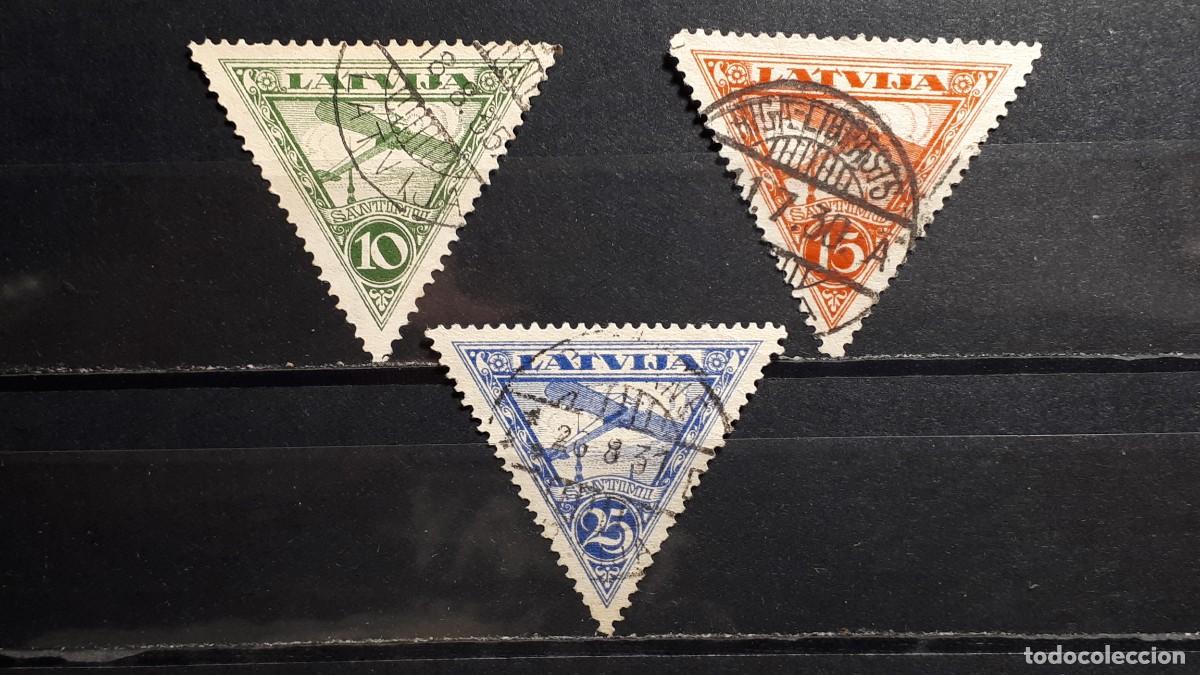 Sellos: LETONIA. A&Ntilde;O 1928. &deg;. YVERT A&eacute;reo 3/5