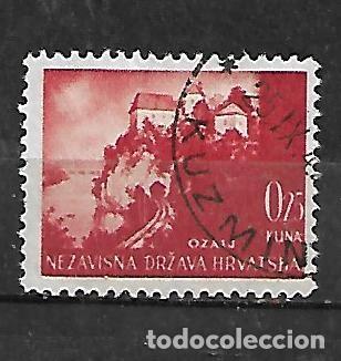 Sellos: 1941: CROACIA Paisajes - Castillo y monte Ozalj (usado)