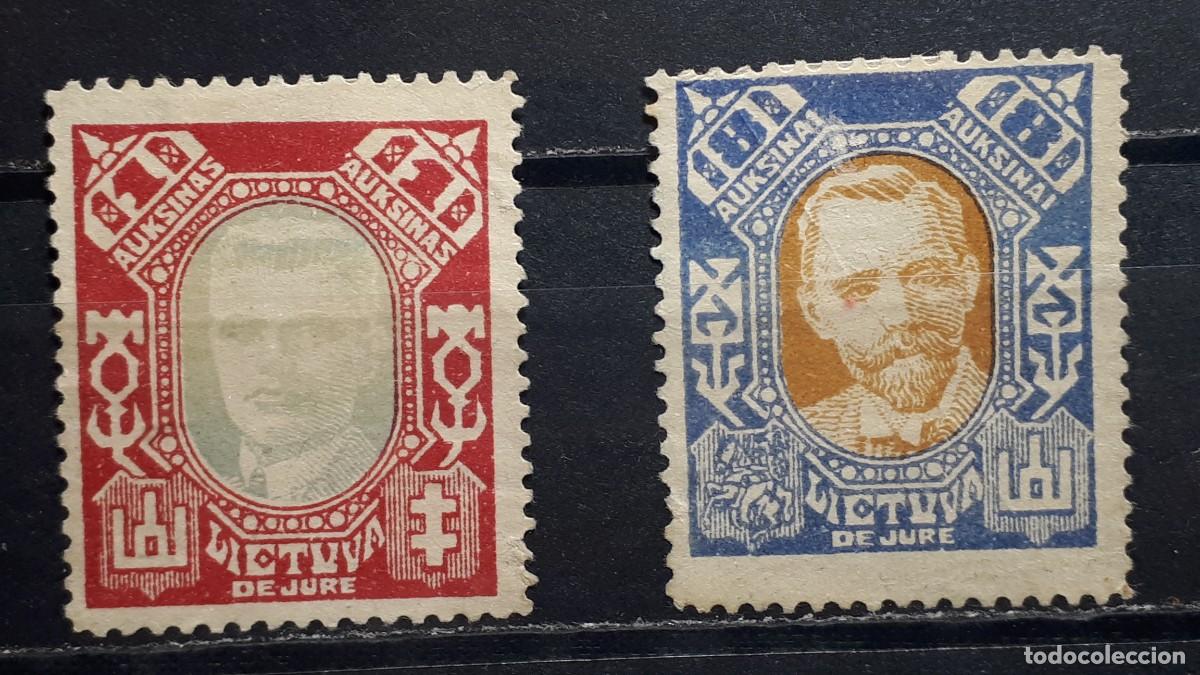 Sellos: LITUANIA. A&Ntilde;O 1922. (*)/*. YVERT 121, 127