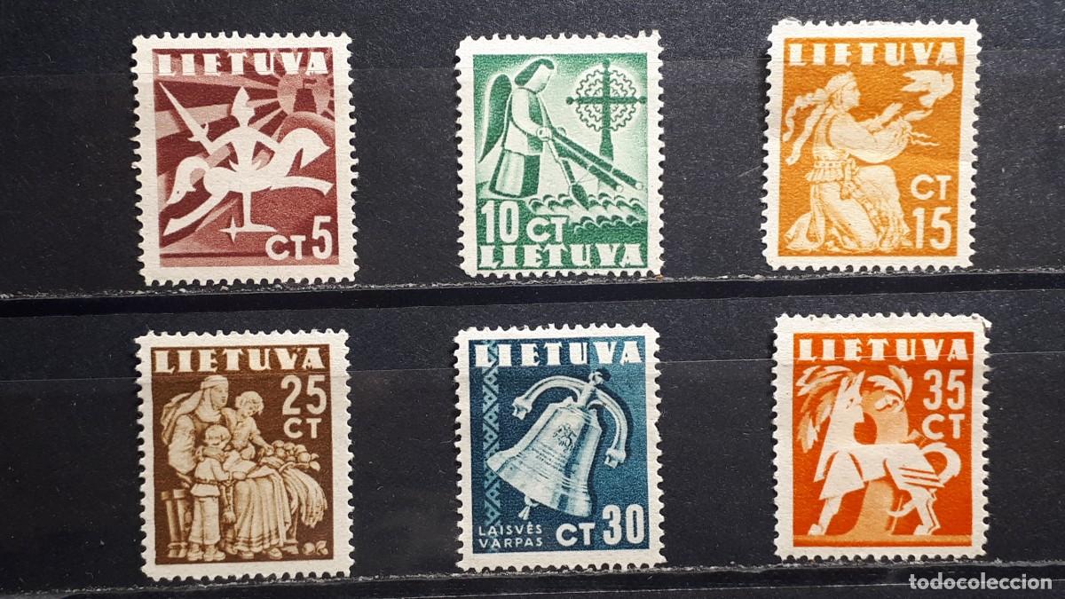 Sellos: LITUANIA. A&Ntilde;O 1940. **/*. YVERT 376/81