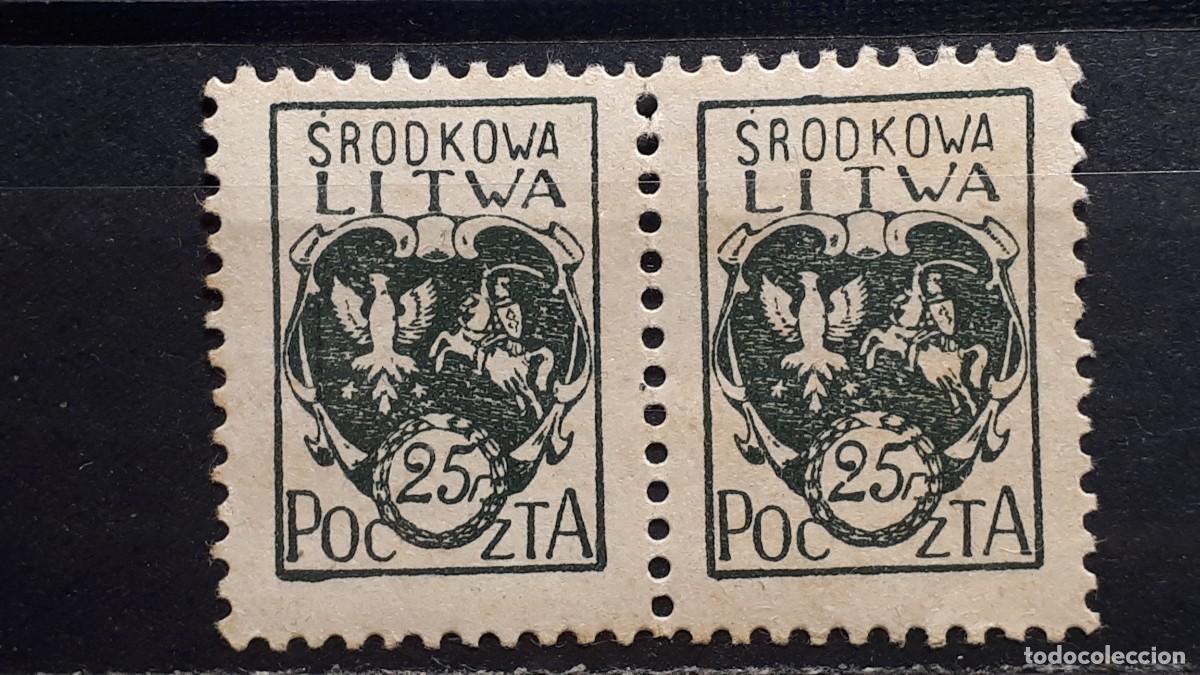 Sellos: LITUANIA. Ocup. POLACA. A&Ntilde;O 1920. **. YVERT 23. Pareja.