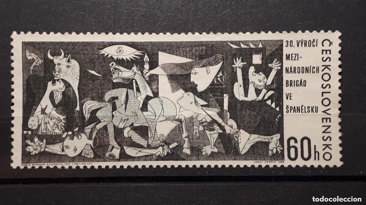 Sellos: Checoslovaquia 1966 Ivert 1500 *** 30&ordm; Aniversario Brigadas Internacionales en Espa&ntilde;a - Pintura