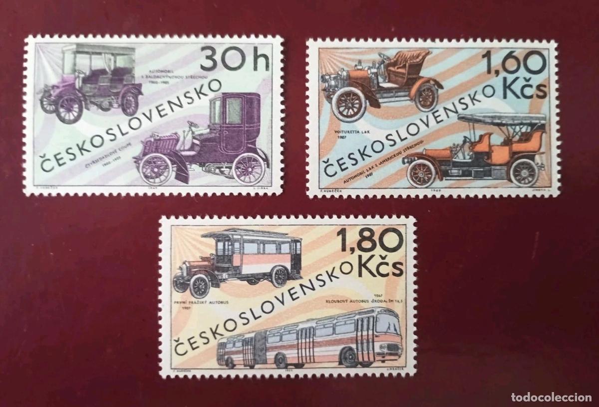 Sellos: Checoslovaquia 1969 Ivert 1713/5 *** Autom&oacute;viles Antiguos - Coches