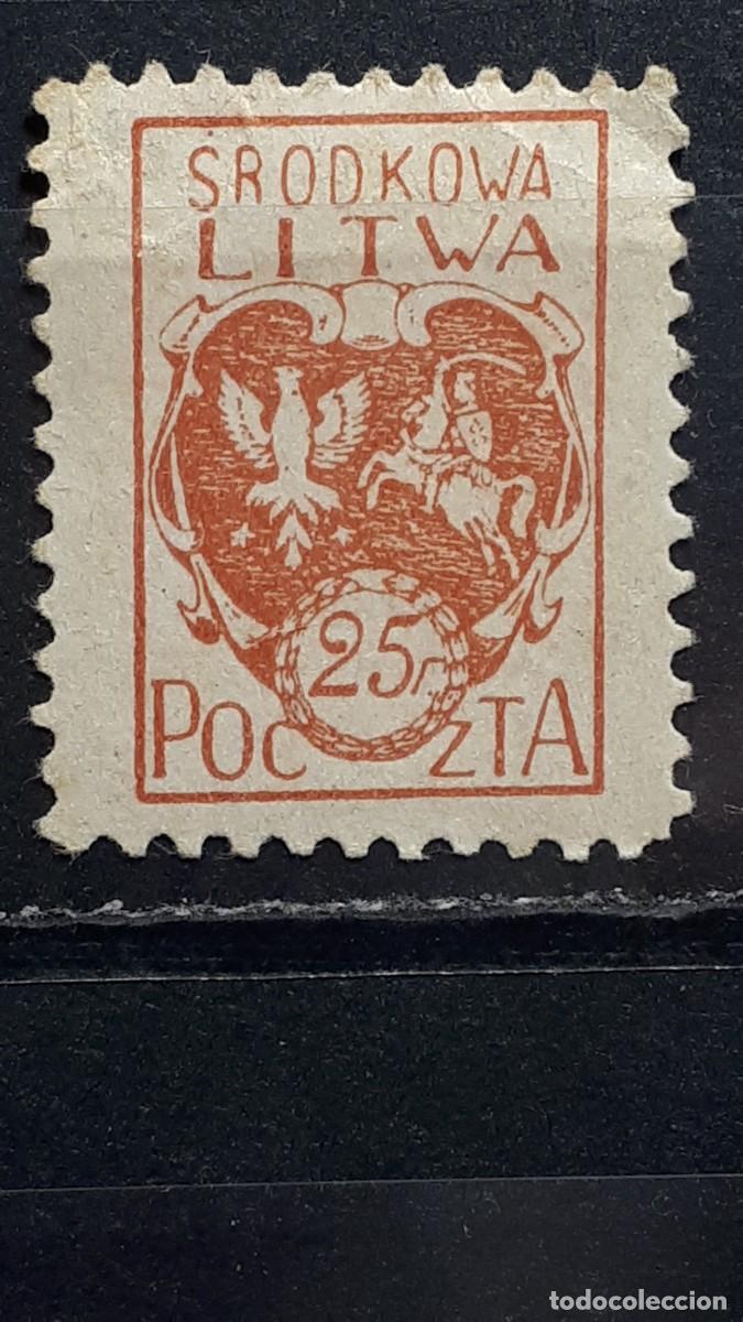 Sellos: LITUANIA. Ocup. POLACA. A&Ntilde;O 1920. **. YVERT 22