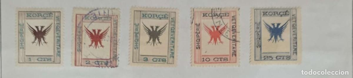 Sellos: O) 1917, FRENCH MILITARY ADMINISTRATION, KORCE,SELF-GOVERNMENT, EAGLE, USED, EXCELLENT CONDITION
