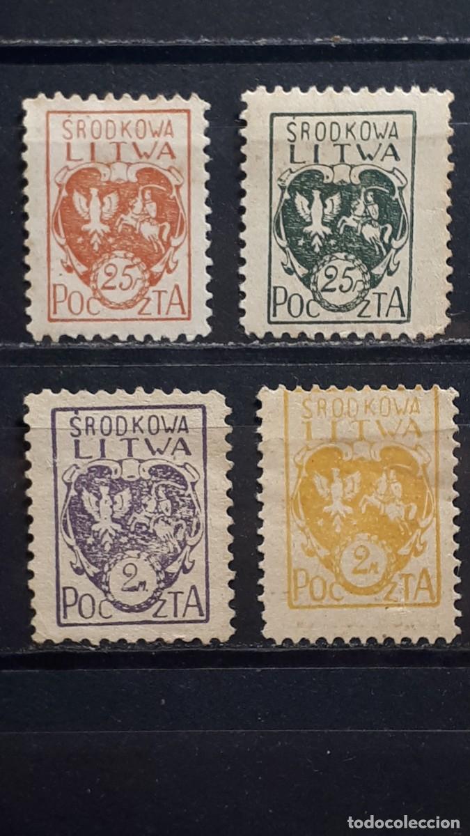 Sellos: LITUANIA. Ocup. POLACA. A&Ntilde;O 1920-1. */(*). YVERT 22/3, 26/7