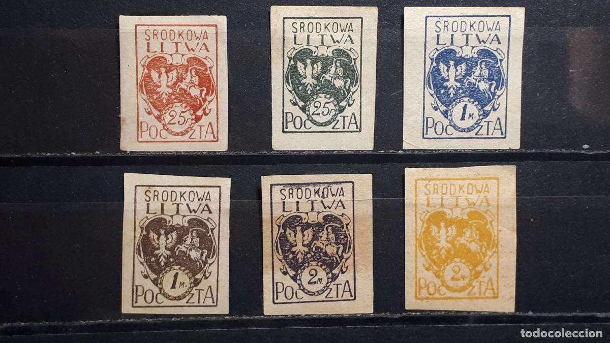 Sellos: LITUANIA. Ocup. POLACA. A&Ntilde;O 1920-1. *. YVERT 22/7.