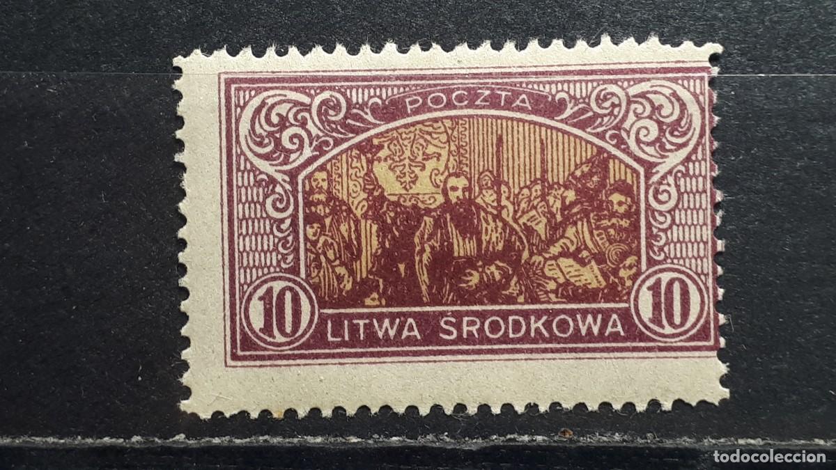 Sellos: LITUANIA. Ocup. POLACA. A&Ntilde;O 1921. *. YVERT 34