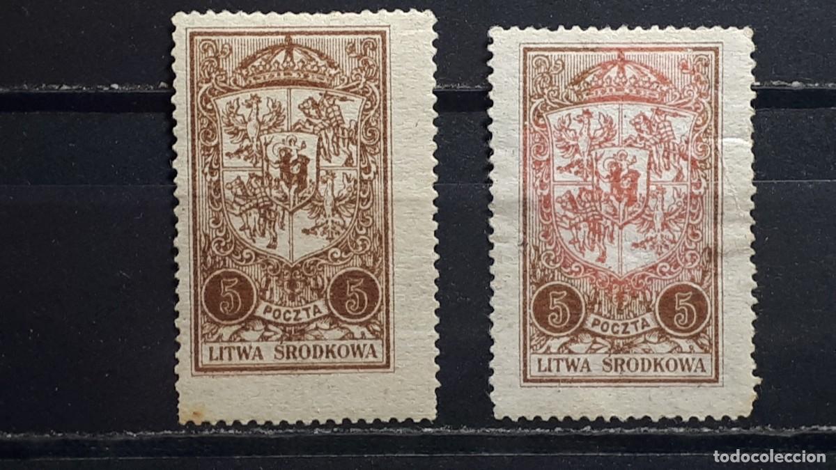 Sellos: LITUANIA. Ocup. POLACA. A&Ntilde;O 1921. *. VARIEDAD DE COLOR. YVERT 32