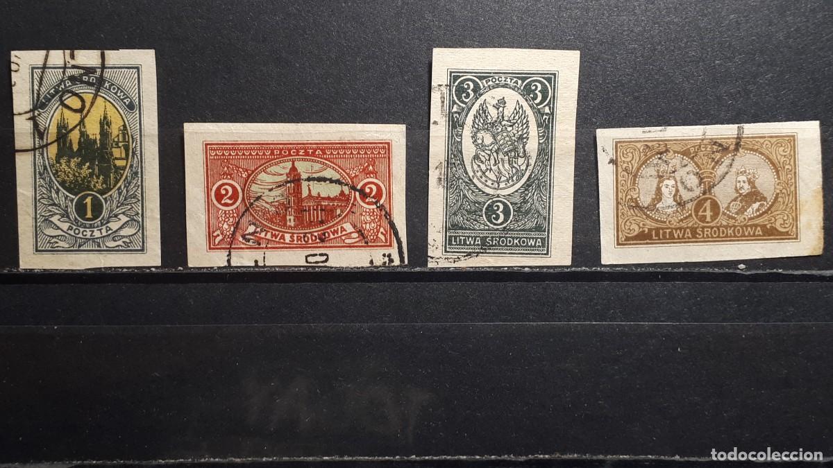 Sellos: LITUANIA. Ocup. POLACA. A&Ntilde;O 1921. &deg;. S.D. YVERT 28/31.