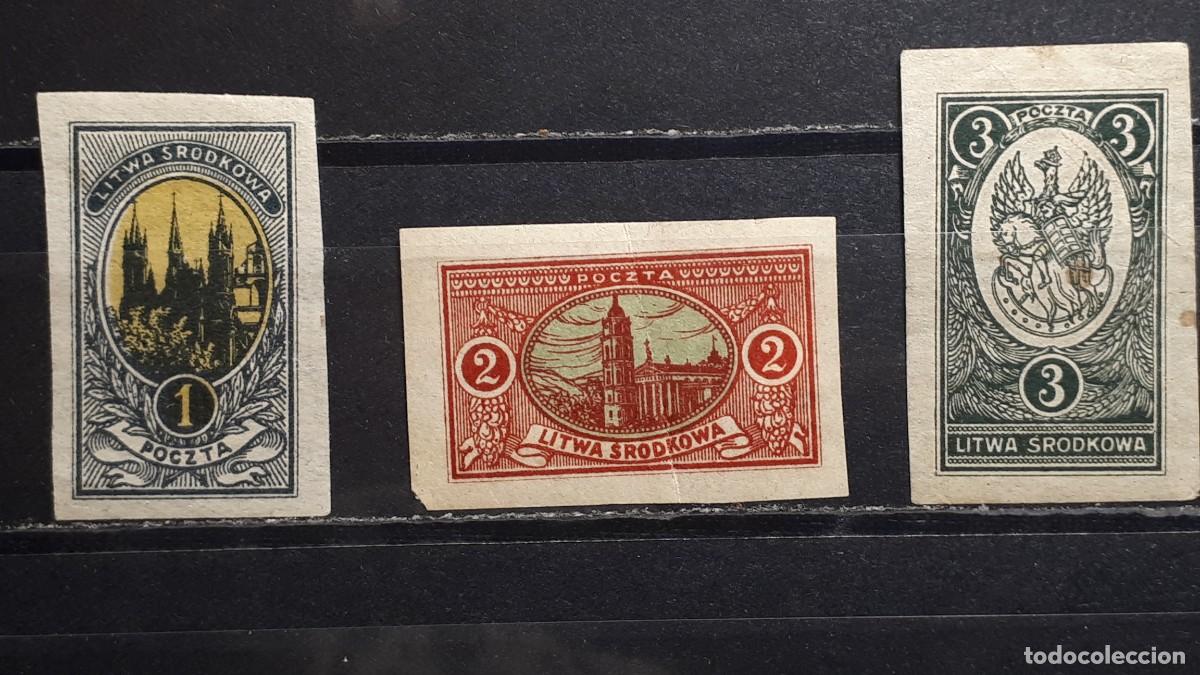 Sellos: LITUANIA. Ocup. POLACA. A&Ntilde;O 1921. *. S.D. YVERT 28/30