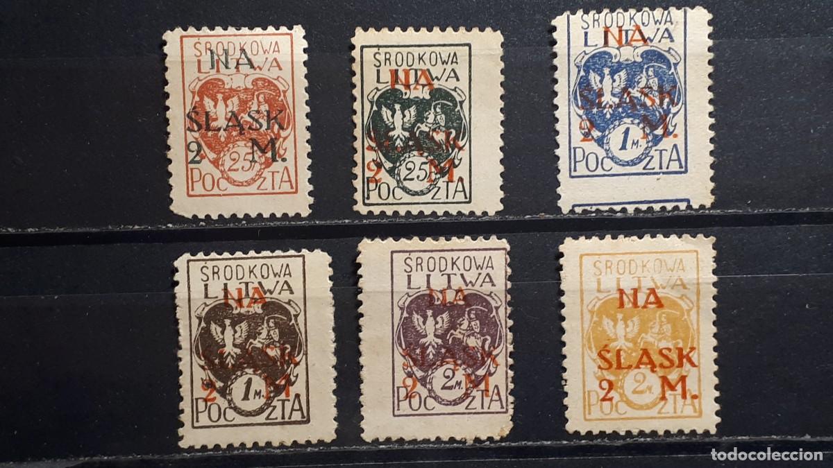 Sellos: LITUANIA. Ocup. POLACA. A&Ntilde;O 1921. **. YVERT 36/41