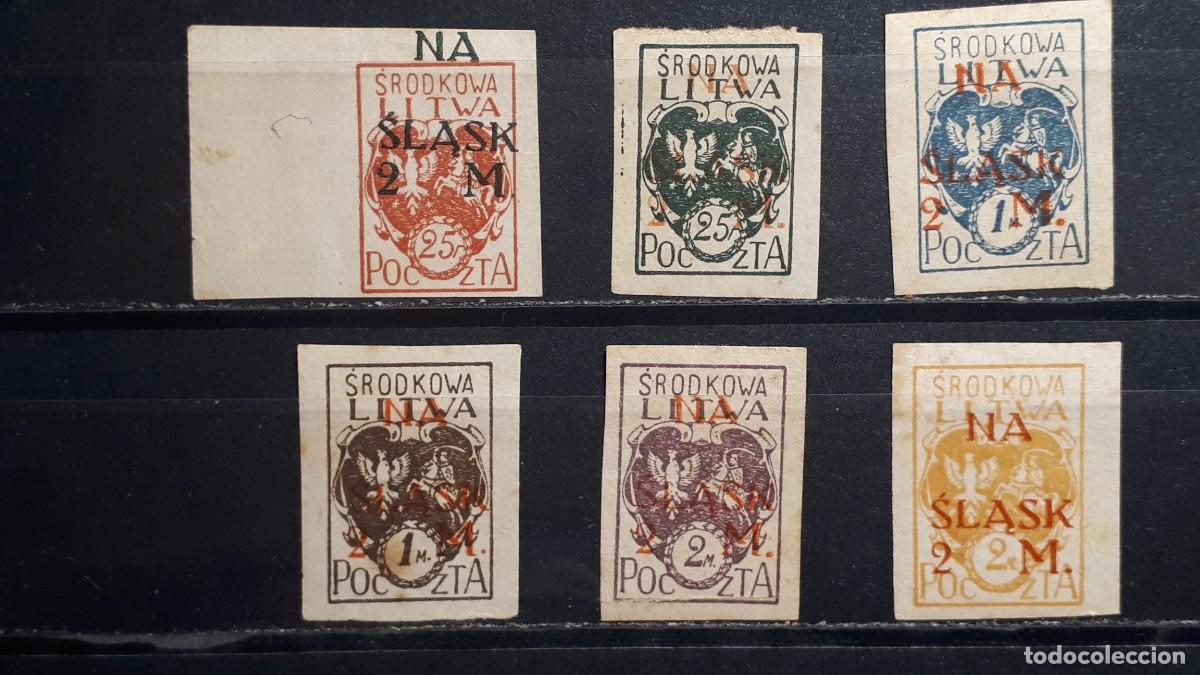 Sellos: LITUANIA. Ocup. POLACA. A&Ntilde;O 1921. **. S.D. YVERT 36/41