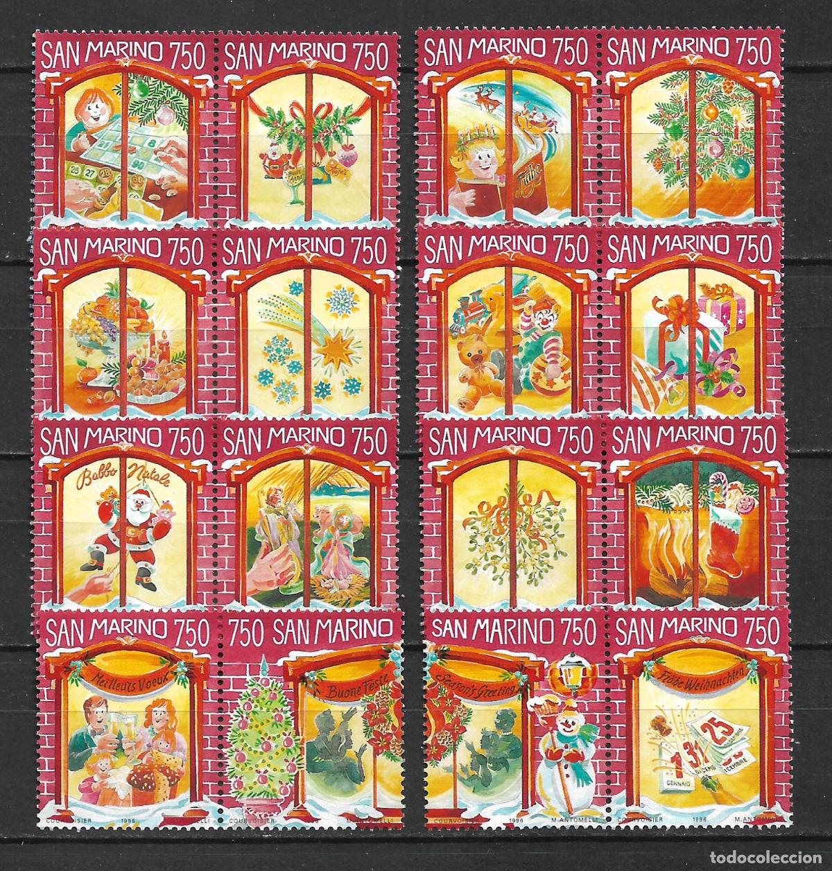 Sellos: san marino 1996 scott 1375 completa ** mnh navidad 16&euro; - 22/5