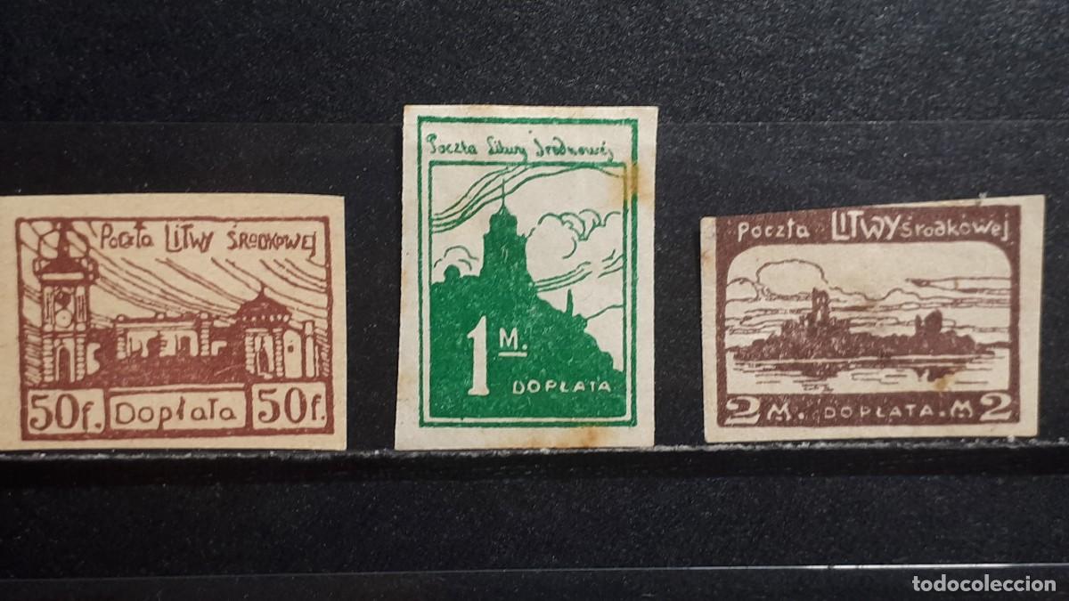 Sellos: LITUANIA. OCUPACI&Oacute;N POLACA, A&Ntilde;O 1920-1. *. YVERT S D. tasas 1/3