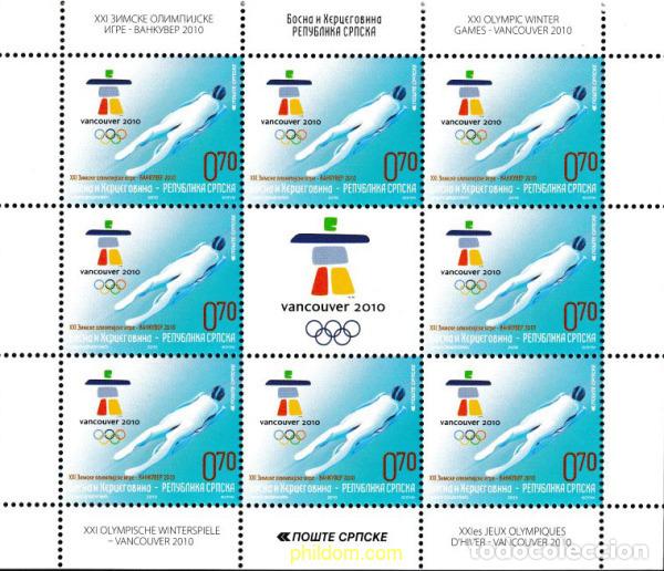 Sellos: 786038 MNH BOSNIA-HERZEGOVINA. Adm Serbia 2010 21 JUEGOS OLIMPICOS INVIERNO VANCOUVER 2010