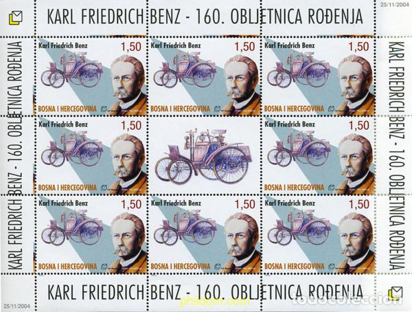 Sellos: 166028 MNH BOSNIA-HERZEGOVINA. Adm Croata 2004 KARL FRIEDRICH BENZ - 160 ANIVERSARIO DEL NACIMIENTO