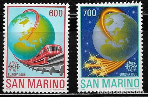 Sellos: SAN MARINO 1988, Ivert 1179/80 - EUOPA. MNH.