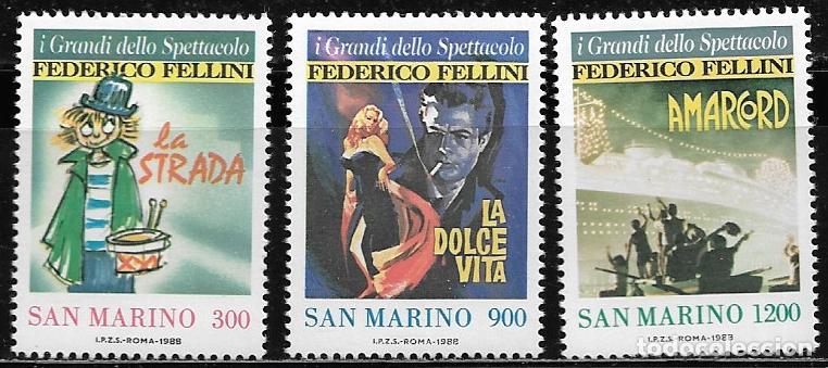 Sellos: SAN MARINO 1988, Ivert 1186/88 - HOMENAJE A FEDERICO FELLINI. MNH.