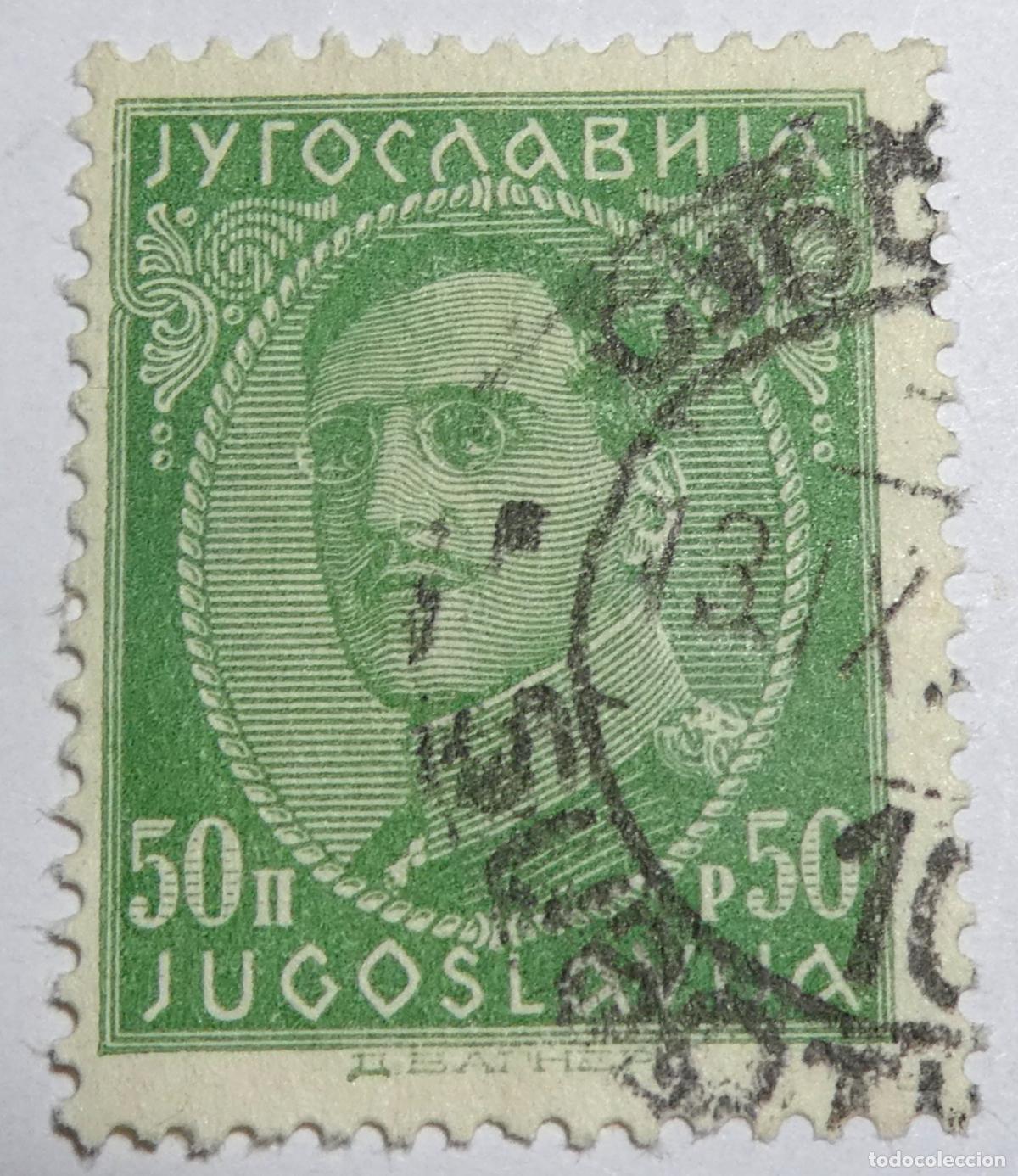 Sellos: sello postal de Yugoslavia 50 Para, Rey Alejandro I