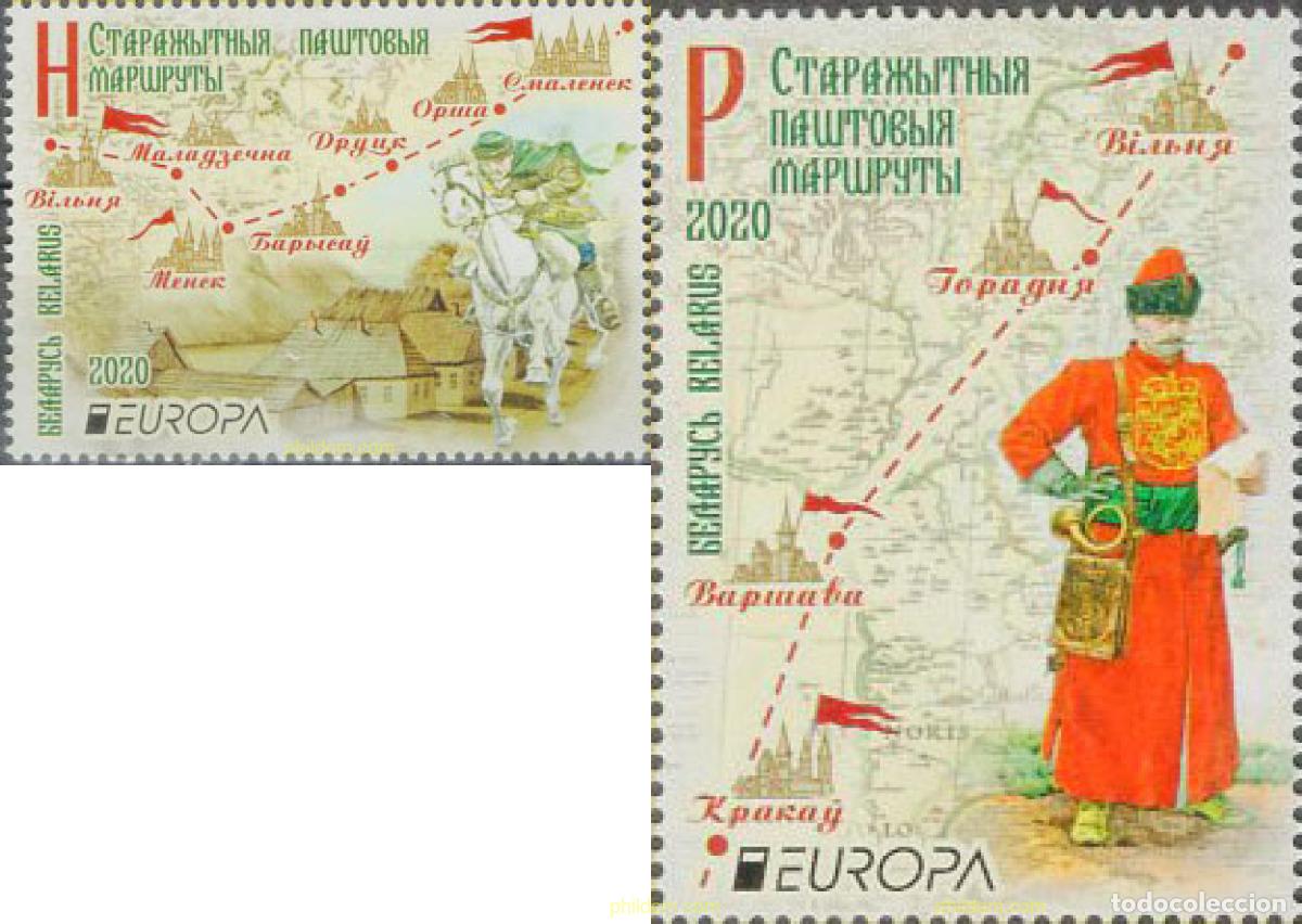 Sellos: 640137 MNH BIELORRUSIA 2020 EUROPA-ANTIGUAS VIAS POSTALES