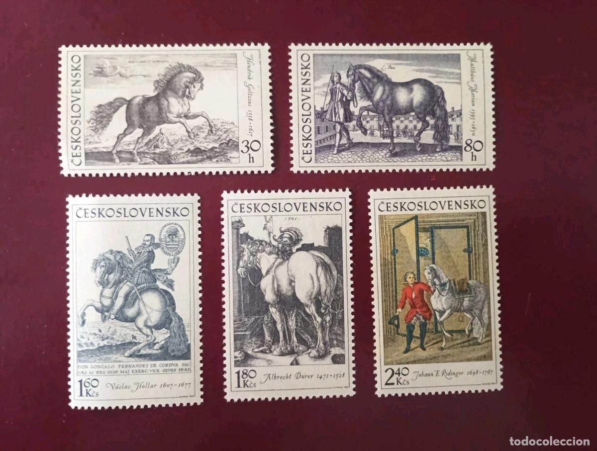 Sellos: Checoslovaquia 1969 Ivert 1717/21 *** El Caballo en la Pintura - Arte