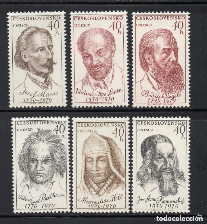 Sellos: Checoslovaquia 1970 Ivert 1766/71 *** Personajes C&eacute;lebres
