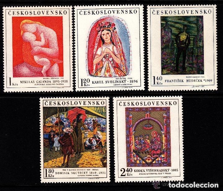 Sellos: Checoslovaquia 1970 Ivert 1809/13 *** Cuadros de la Galer&iacute;a Nacional de Praga - Pintura