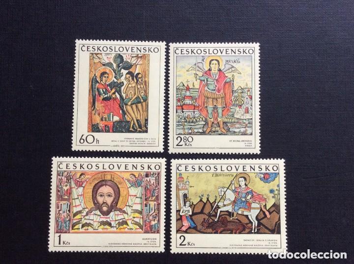 Sellos: Checoslovaquia 1970 Ivert 1820/3 *** Iconos Eslovacos - Pintura