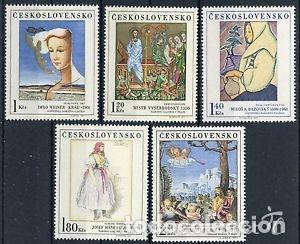 Sellos: Checoslovaquia 1971 Ivert 1876/80 *** Cuadros de la Galer&iacute;a Nacional de Praga - Pintura