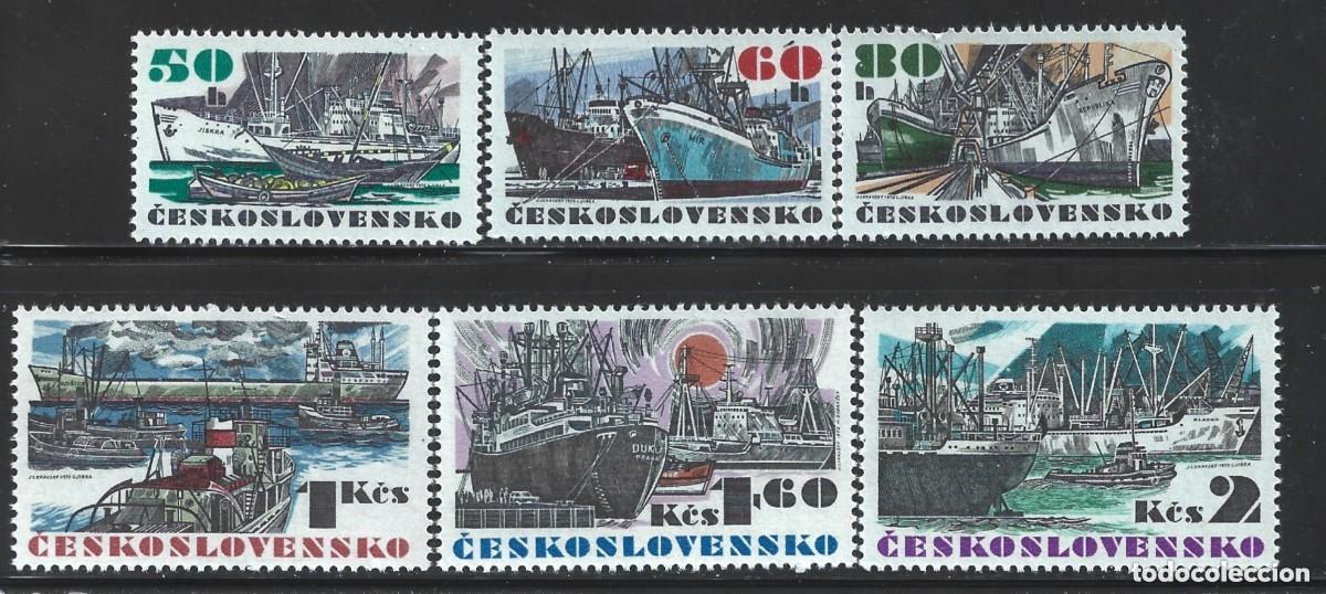 Sellos: Checoslovaquia 1972 Ivert 1935/40 *** Barcos Comerciales Checoslovacos