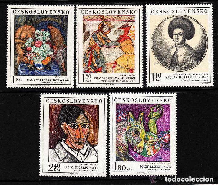 Sellos: Checoslovaquia 1972 Ivert 1948/52 *** Cuadros de Galer&iacute;as Nacionales - Pintura
