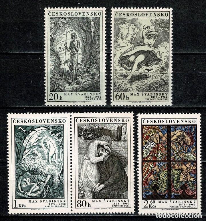 Sellos: Checoslovaquia 1973 Ivert 2005/9 *** 100&ordm; Aniversario Nacimiento Pintor MAX SVABINSKY - Pintura