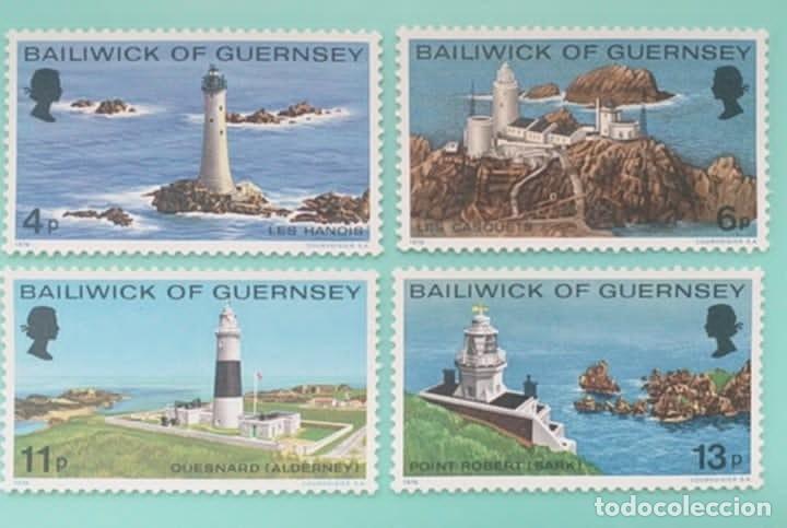 Sellos: Sellos Guernesey 1976 Faros 124/27 4v. Nuevos